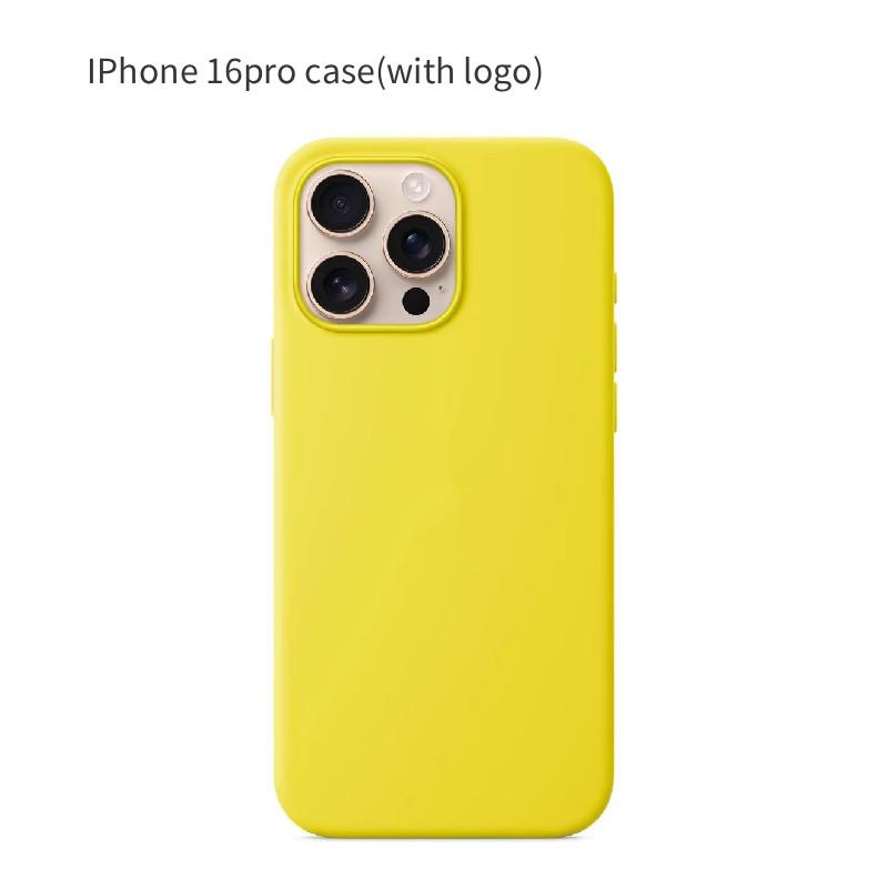 For Iphone16 Pro Solid Color Magnetic Silicone Phone Protective Case With Logo For Enhanced Protection