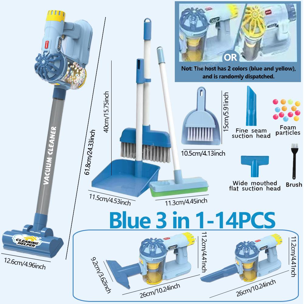 Детский игрушечный пылесос Реалистичные игрушки для уборки для ролевых игр Обучающие подарки для обучения ведению домашнего хозяйства для малышей, мальчиков и девочек