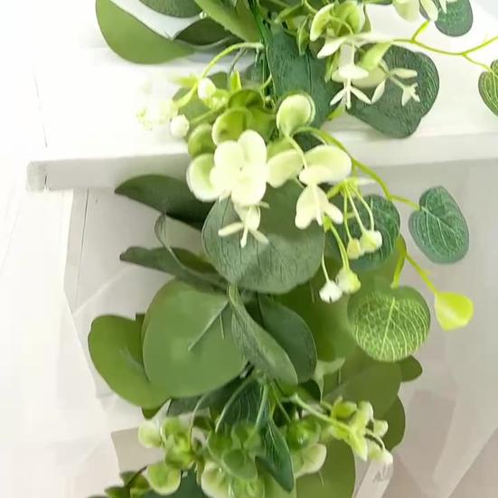 175 см искусственная розовая гирлянда с листьями эвкалипта реалистичная внутренняя и наружная подвесная искусственная цветочная лоза свадебная вечеринка весенняя каминная полка