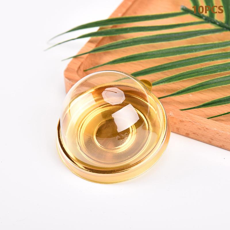 10Pcs Clear Plastic Cake Boxes Egg-Yolk Moon Cake Container Trays Wedding Candy Gift Packing Boxes For Birthday Xmas Party Decor