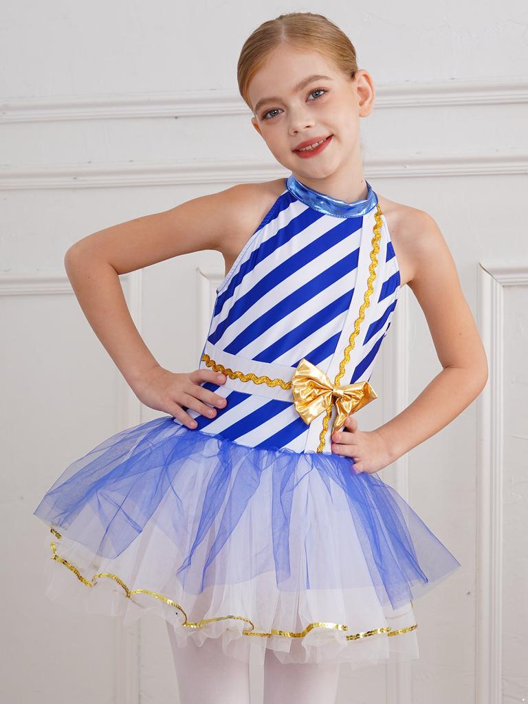 Костюм для девочек на Рождество и Новый год в виде леденца, балетная пачка с полосками, танцевальное платье для рождественской новогодней вечеринки, сценический костюм