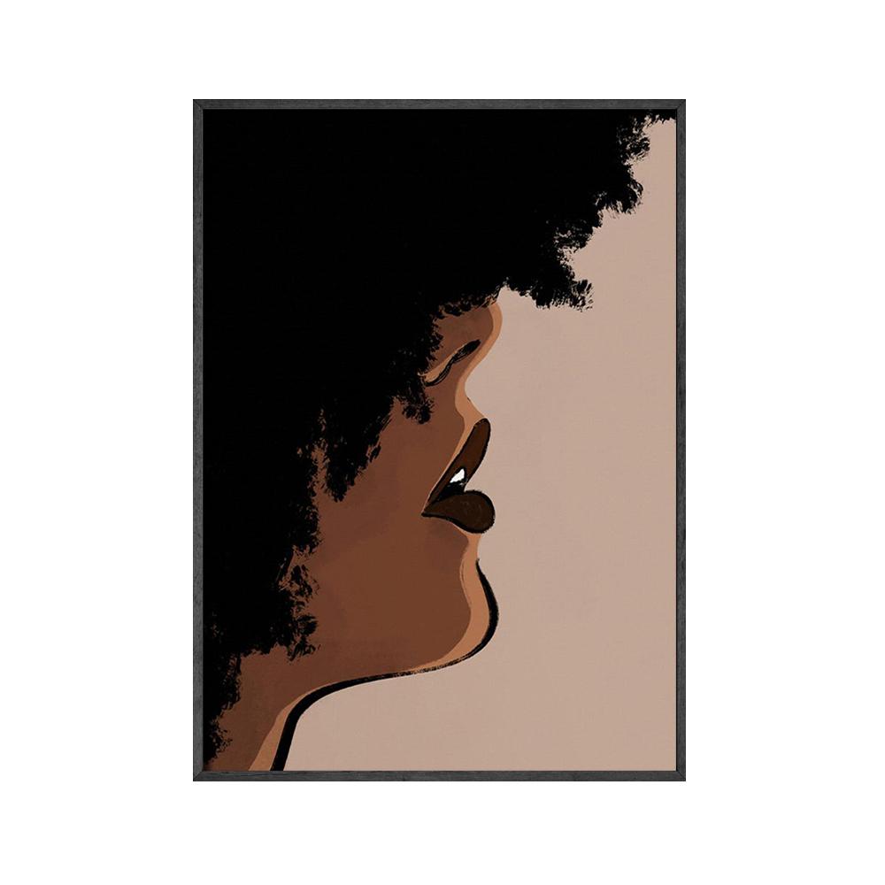 Африканское искусство Картина холст Черная женщина Черная девушка с тропическими листьями монстеры Постеры и принты Бохо Настенное искусство Картинки