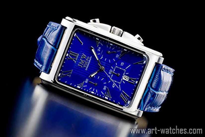 JMW TOKYO Квадратные Синие Прямоугольные Лимитированные Seiko Кварцевые Кожаные Оригинальные Деловые День Подарок до 300 штук Мужские Часы, & Серебристые, Хронограф, Издание,