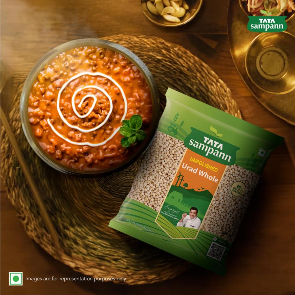 Tata Sampann Unpolished Urad Dal Whole 1kg Premium Black Gram Dal for Healthy Meals Cooking
