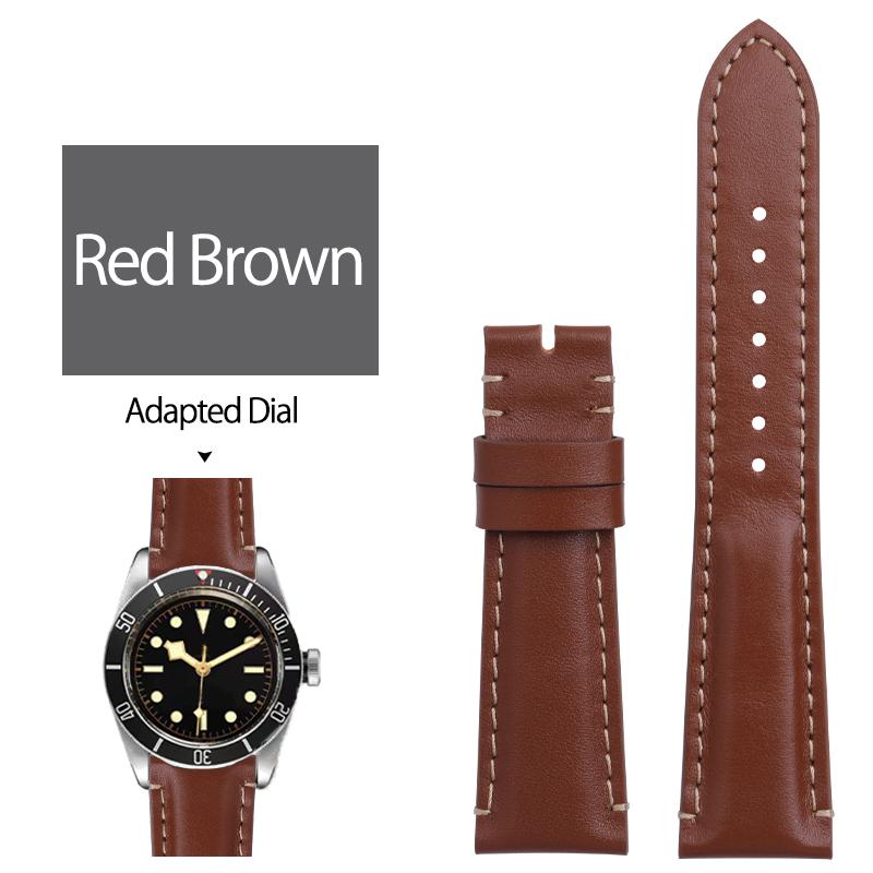 Мягкий винтажный кожаный ремешок для часов 22 мм Для Tudor Strap Black Bay 1958 41 мм GMT Pelagos Складная пряжка Черный Коричневый Синий Браслет