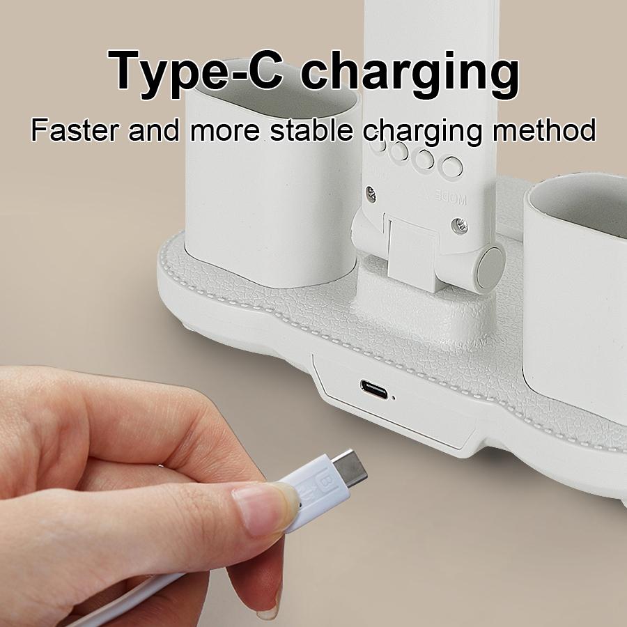 Светодиодная настольная лампа, 3 уровня, сенсорный ночник с регулируемой яркостью, USB перезаряжаемая защита глаз, складная настольная лампа для спальни, прикроватная тумбочка