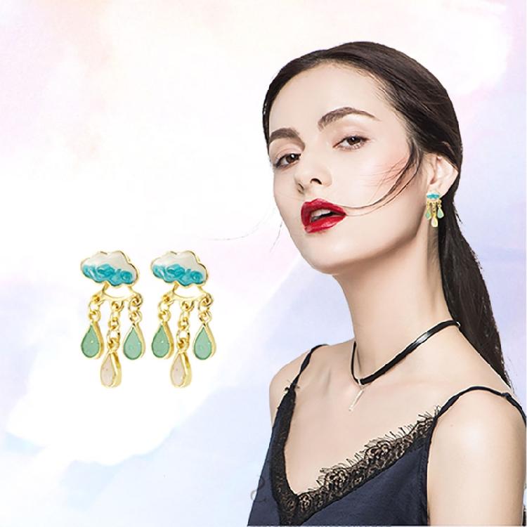 Water Drop Statement Earrings for Women Girls Christmas Jewelry Gift Decoration