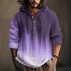 Printed Men's Cotton And Linen Shirt Hooded Long-sleeved Hooded Spring And Summer Casual Daily Wear