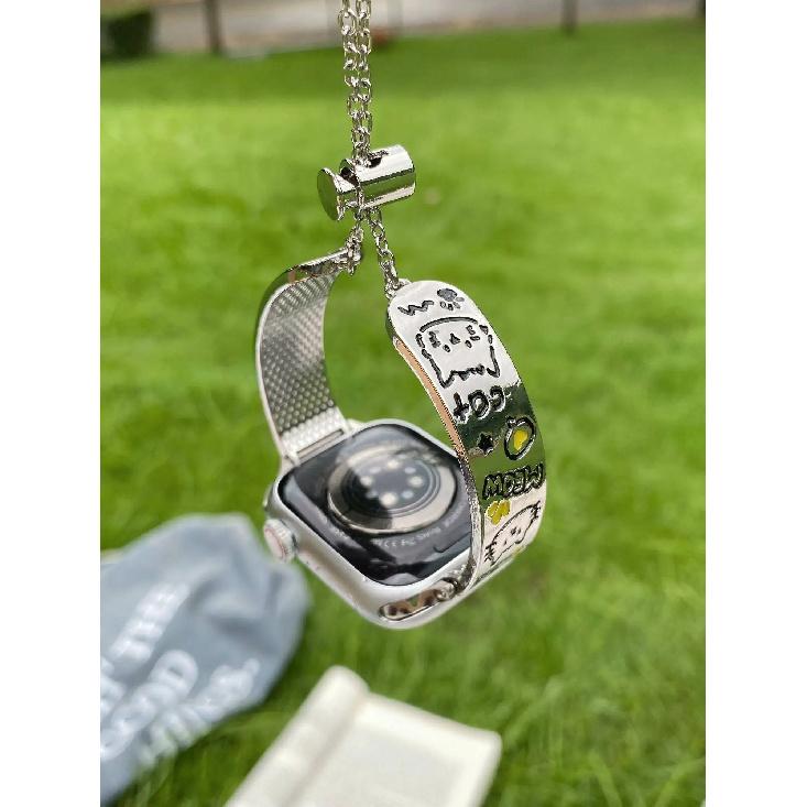 New High quality cute cat metal Strap For Apple Watch band women 40mm 41mm 38mm 42mm 44mm 45mm 46mm starp