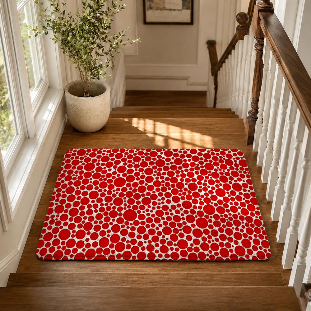Kusama Yayoi Floor Mat Flannel Non-Slip Washable Soft Absorbent Rug For Bathroom Kitchen Bedroom Home Decor
