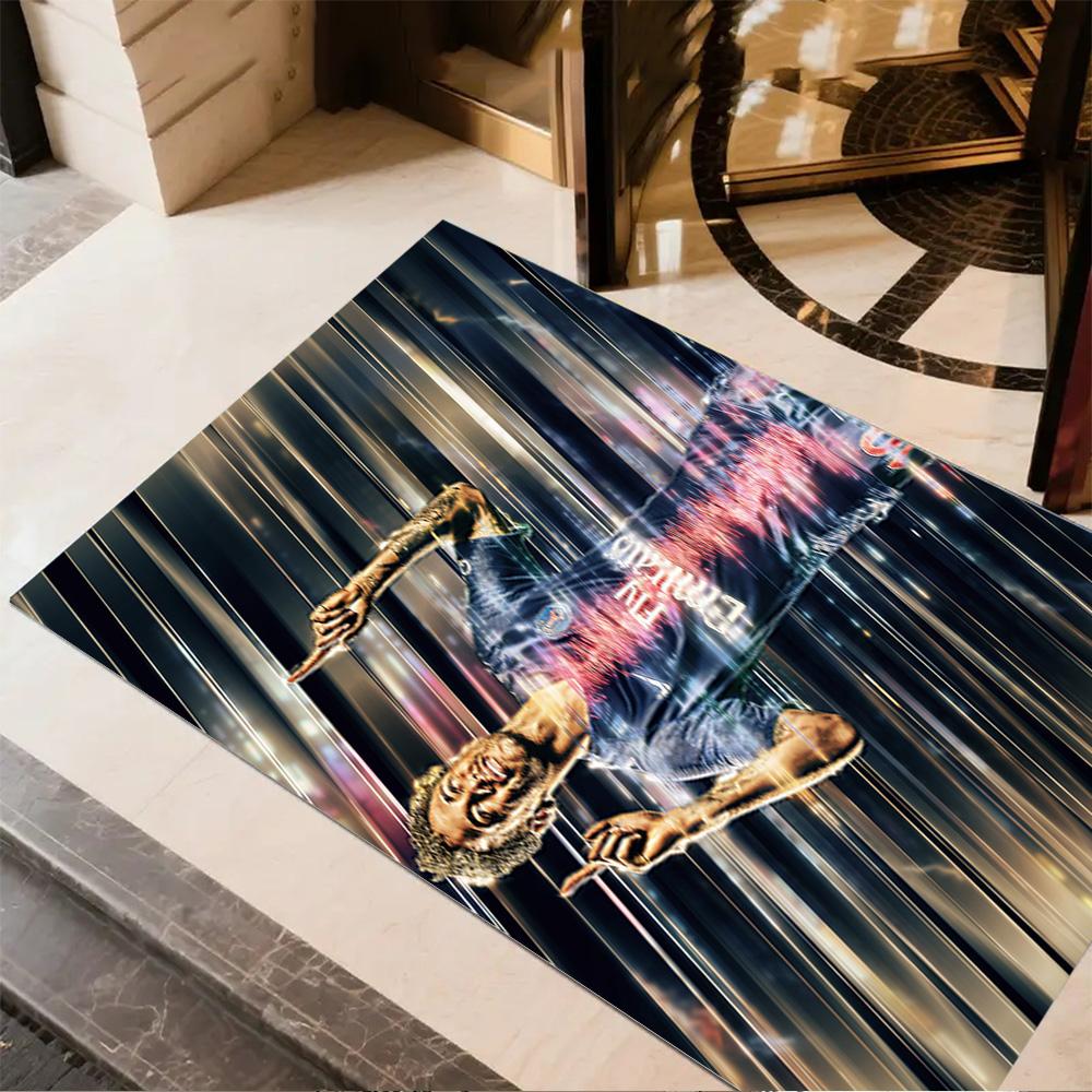 Soccer Player Action Carpet Suitable for Dormitory Bedrooms Outdoor Balcony Anti-slip Rug Anime Office Decor Perfect Gift for Friends & Family
