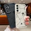Тонкий матовый чехол Route Aircraft Print для Samsung S25 Ultra S24 FE S23 S22 A16 A15 A56 A55 A36 A35 из текстурированной кожи с мягкой противоударной защитой от царапин и царапин TPU