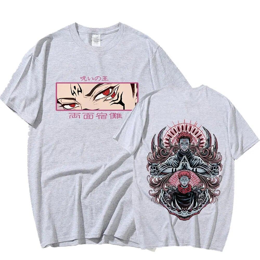 Japanese Anime Jujutsu Kaisen Ryomen Sukuna T-shirts Unisexga Graphic Print T-shirt Cotton Short Sleeves T Shirt Oversized Harajuku