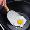 Лопатка кулинарная из нержавеющей стали с деревянной ручкой для стейка, яиц, блинов, жарки, лопатка для пиццы, кухонные аксессуары
