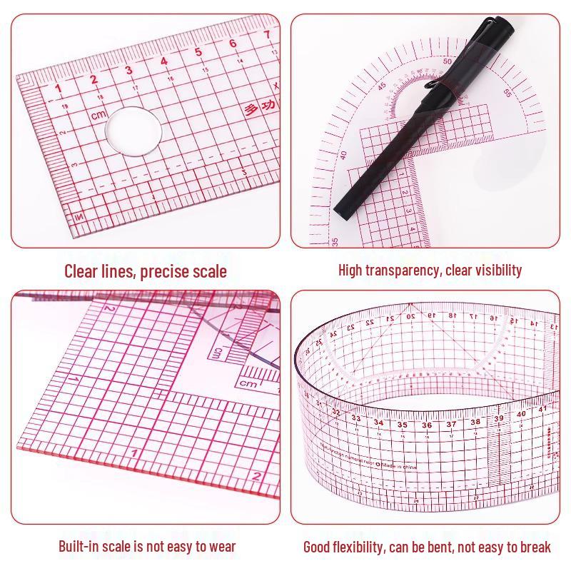 Гибкая многоцелевая разметочная линейка для дизайна одежды и построения выкроек