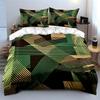 Green and gold stripes. Bedding sets Duvet cover sets Duvet covers Pillowcases(1*Duvet Cover 2*Pillowcases without duvet insert)