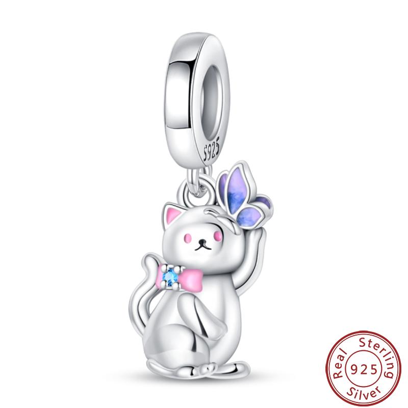 Милая серия «Кошка и собака» Медные шармы «Луна», «Бабочка», «Отпечаток лапы» 3 мм Сделай сам Изготовление изящных ювелирных изделий Подарки