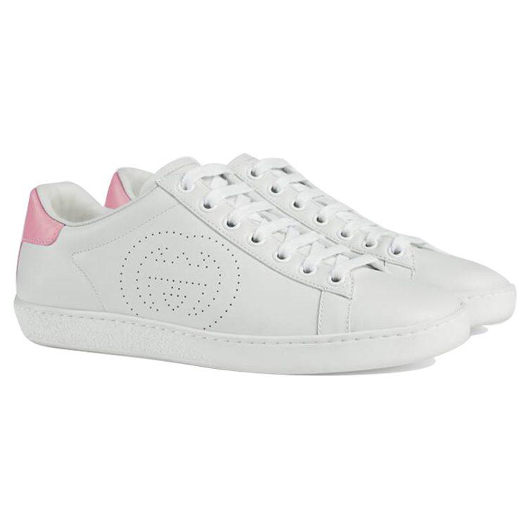 Gucci Женская обувь Ace 'Interlocking G - Белый Розовый' Женская 598527 AYO70 9076