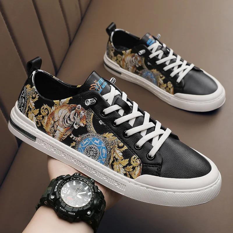 Fashion Mens Leather Male Men's Shoes Men Sneakers Shoes for Men Luxury Designer Loafers Platform Men Leather Man Shoes