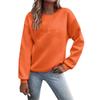 Women's European and American Loose Fit Round Neck Solid Sweatshirt - Autumn/Winter Plus Velvet Long Sleeve Casual Sports Top