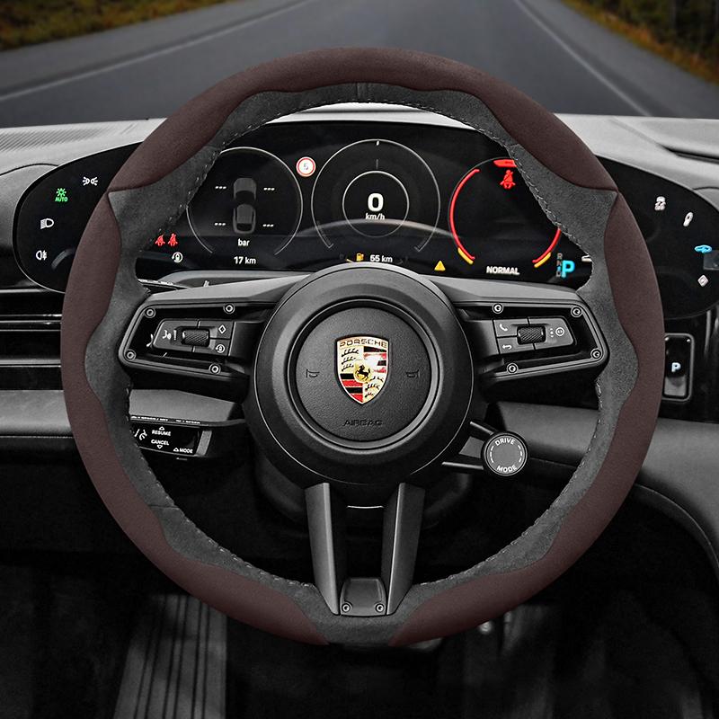 AVK3 Для Porsche Замшевая Накладка на Руль с Кнопками Подходит Macan Cayenne 911 Taycan Panamera 918 718 Теплые Аксессуары для Руля