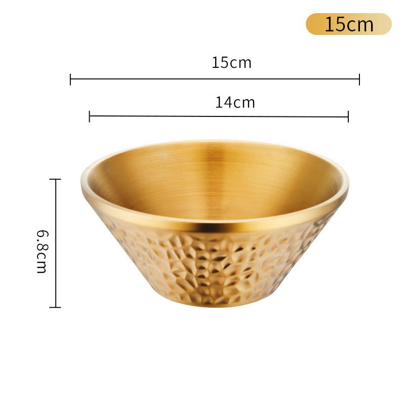 Креативная корейская миска для лапши рамен из нержавеющей стали, столовая посуда для салата, фруктов, миски для смешивания, двухслойная теплоизоляция