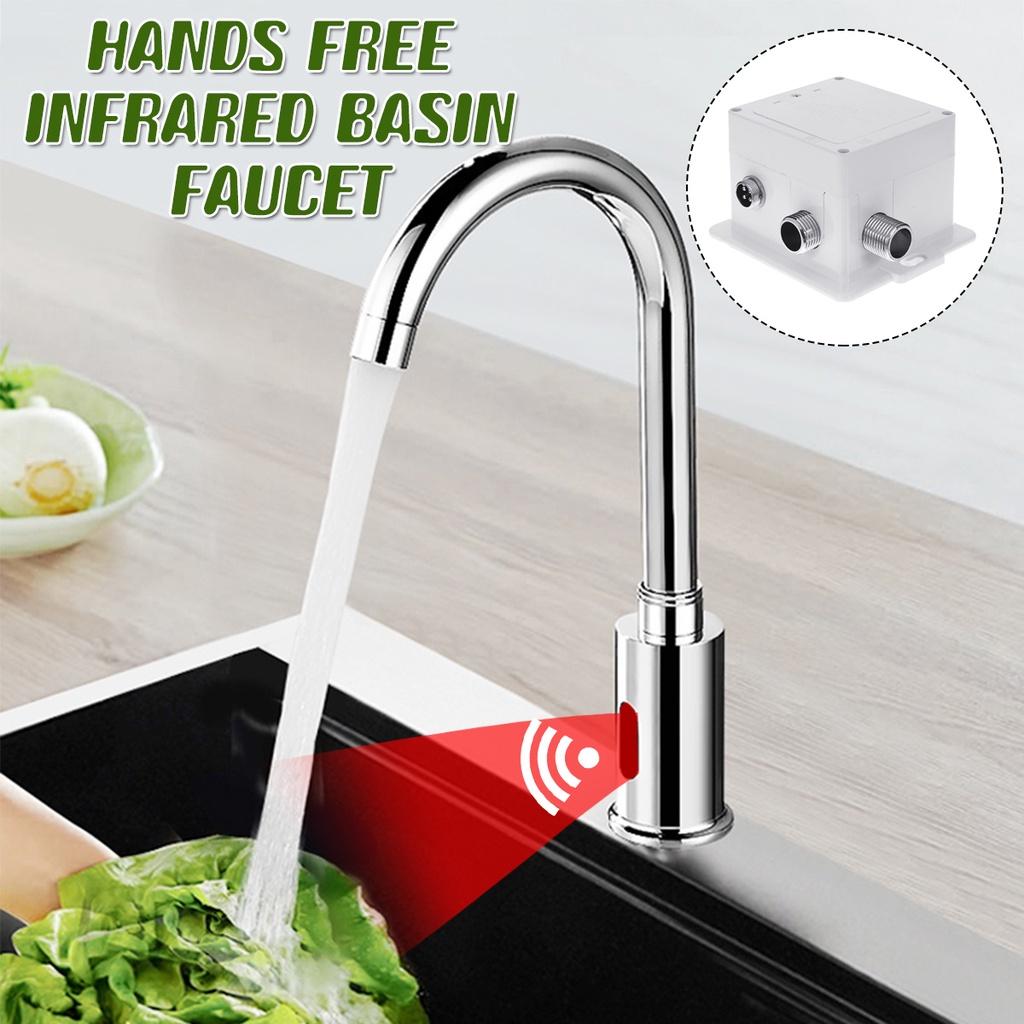 Infrared Sensor Basin Sink Faucet Touchless Automatic Touch Free Water Saving Sensor Deck Mount Sense Water Faucets Tap