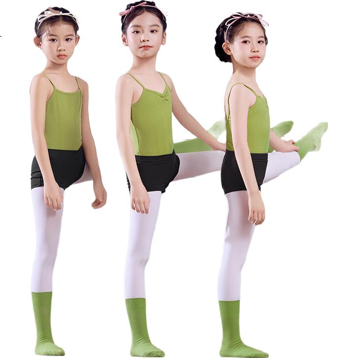 Aiwuge Dance Shorts for Girls, Ballet-Specific Three-Quarter Length Dance Practice Pants for Chinese Dance Exams, Black, Size 130