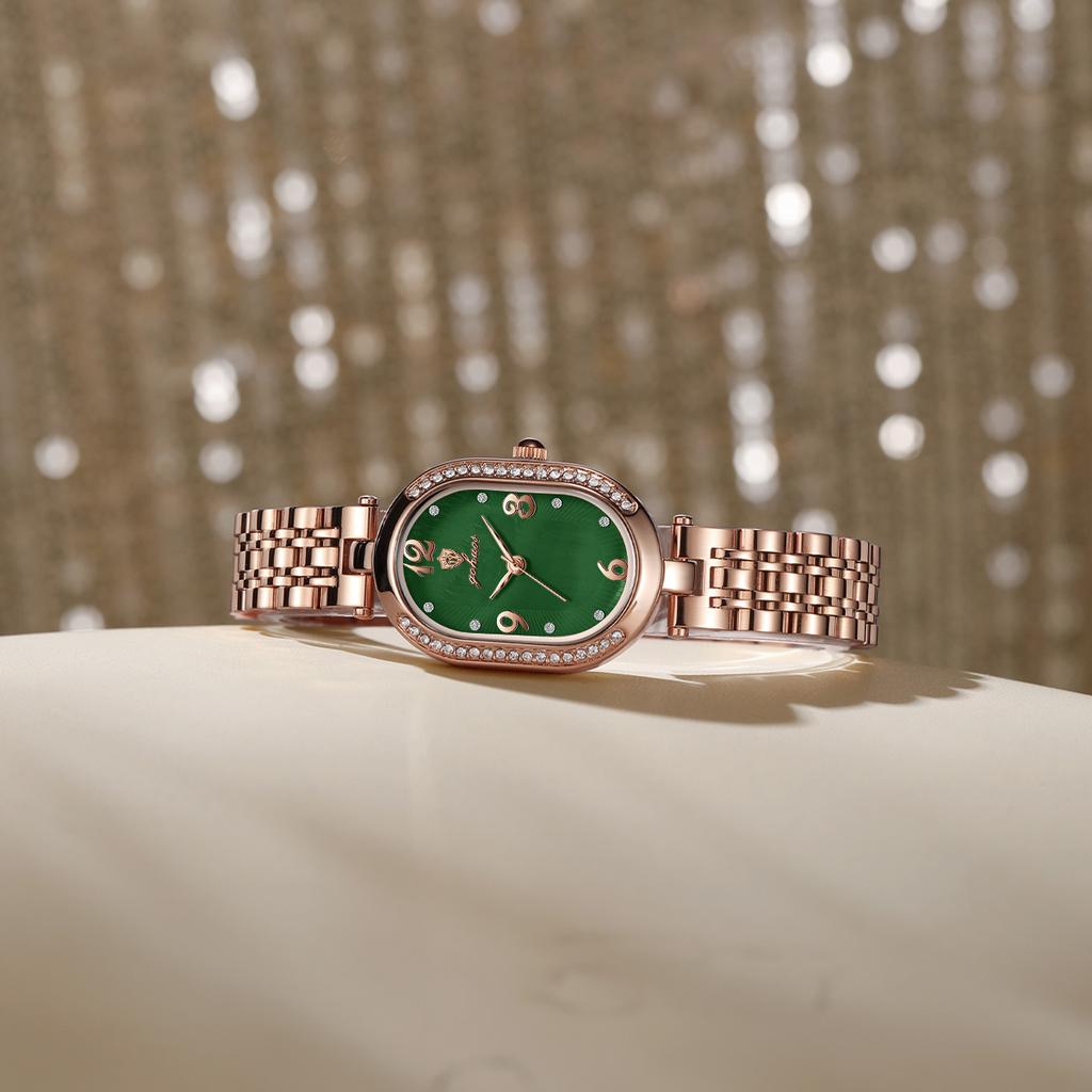 Gohuos 7825 Women Leisure Casual Wristwatch Fashion Luxury Quartz Wrist Watches Stainless Steel Waterproof Watch Gift for Ladies