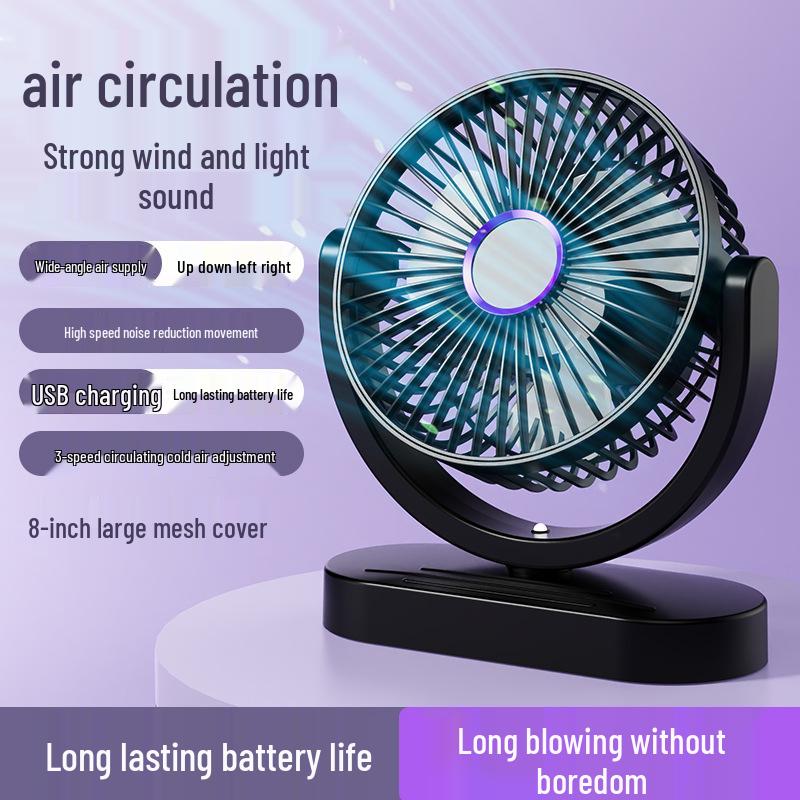 2026 Rechargeable Portable Silent Fan for Dorm or Office