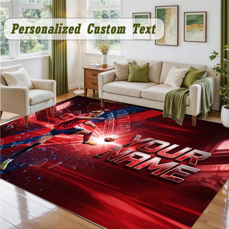 Crystal Velvet Square Rug Custom NameErling Haaland Pattern Non Slip Home Floor Decor Rug