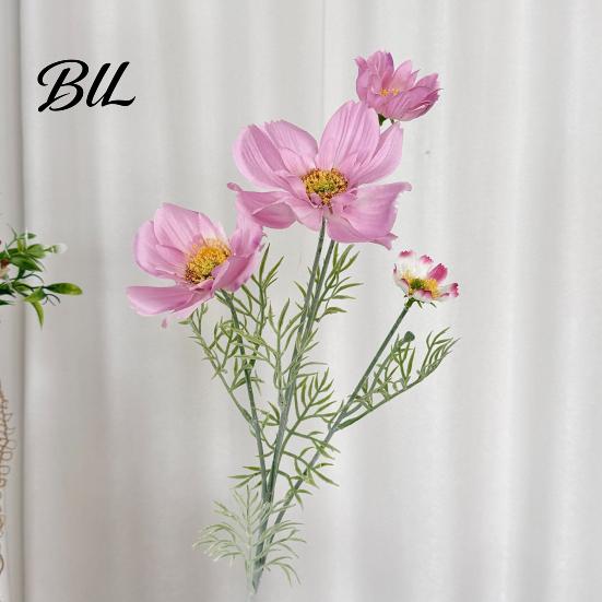 Reusable Floral Accents for Party 33" Tall Artificial Cosmos Flowers Vases, Fake Silk Daisy Branches with Flower Stems Vase Realistic Flocked Bendable