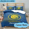 3PCS Custom Name Nassr FC Crest Bedding Set, Including 1pc Duvet Cover And 2pcs Pillowcases, Suitable for dorms and bedrooms Gift