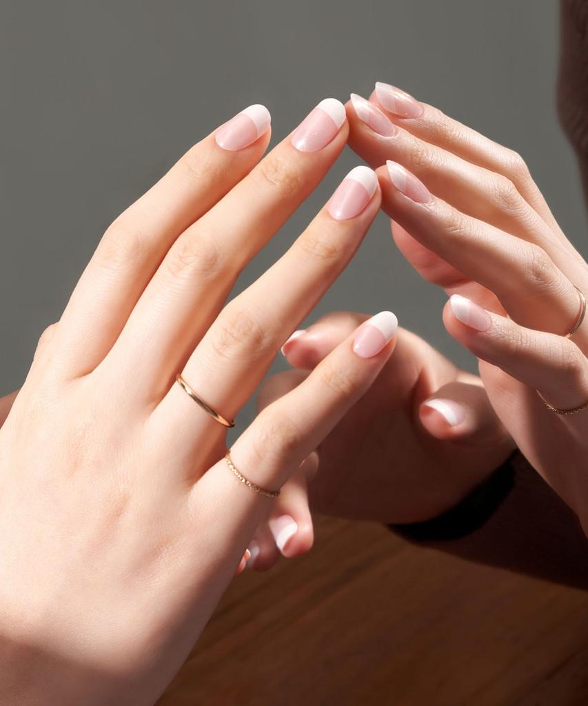 Mirror French stick-on gel nails
