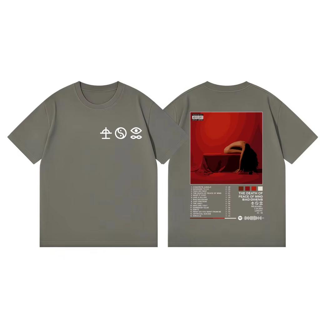 Limited Bad OUnisexs Band Album Merch Tshirt Unisex and Women Summer Gothic Clothing Fashion Round Neck Short Sleeved Top Streetwear