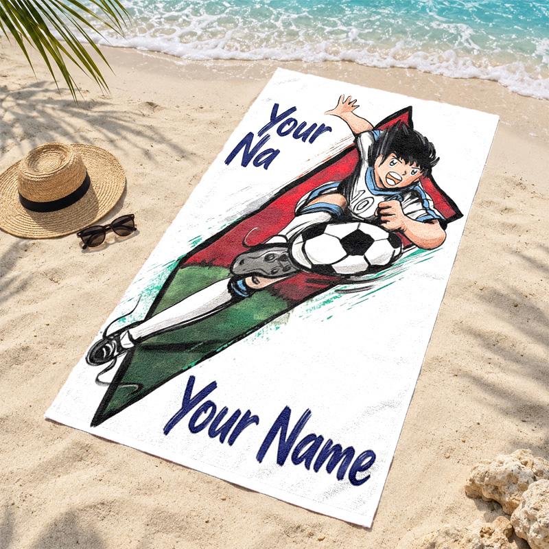 CAPTAIN TSUBASA Custom Name Beach towels also serve as bath towels summer essential a musthave for the outdoors the beach and the pool