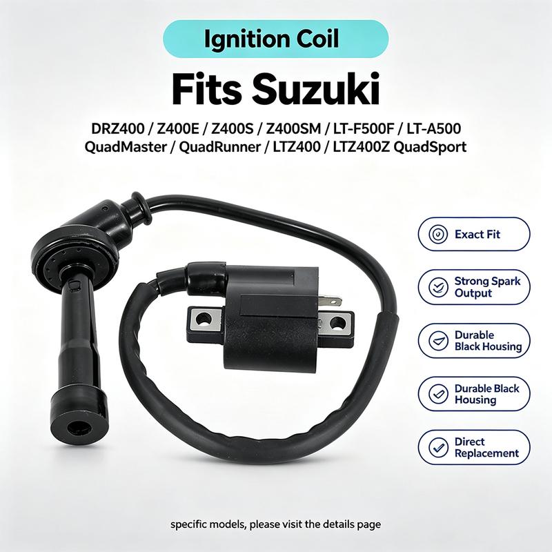 Start Ignition Coil For Suzuki DRZ400 DR-Z400 Z400E Z400S Z400SM QuadSport 400 LTZ400 LTZ400Z LT-F500F LT-A500 OEM:33410-09F00