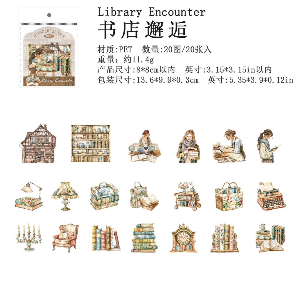 20 pcs Character life landscape Stickers Planner Adhesive Diy Hand Account Diary Album Scrapbooking material