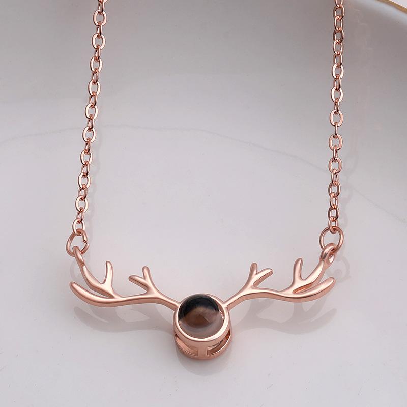Douyin Kuaishou Same Love Pendant 100 Languages I Love You Projection Memory Necklace Jewelry