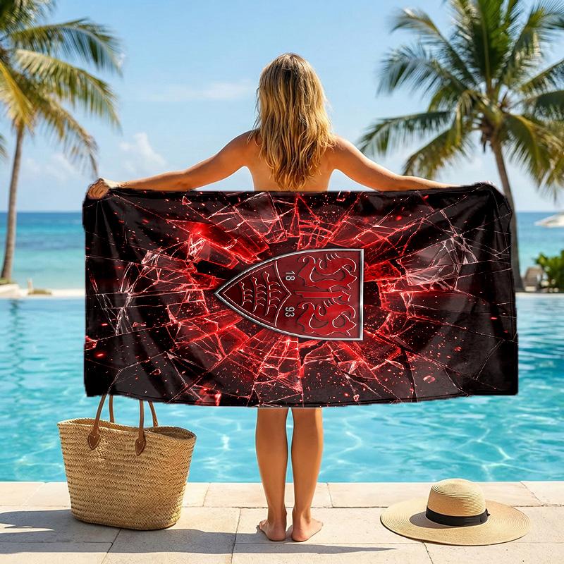 VfB Stuttgart Football Beach Towel Soft Microfiber Summer Towel Quick Dry Absorbent Towel for Beach Swimming Pool Travel