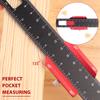 Woodworking Precision Pocket Ruler Aluminum Slide Ruler Inch And Metric T-Type Scribing Ruler Square Layout Tool W/ Slide Stops
