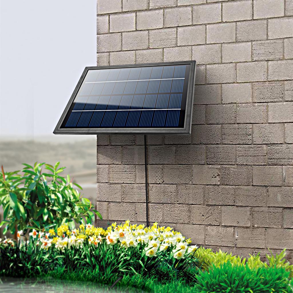 Solar Water Pump with 5 LED Color Light 7pcs Nozzle Kit Solar Fountain Pump 170L/H Max Flow 40-60cm