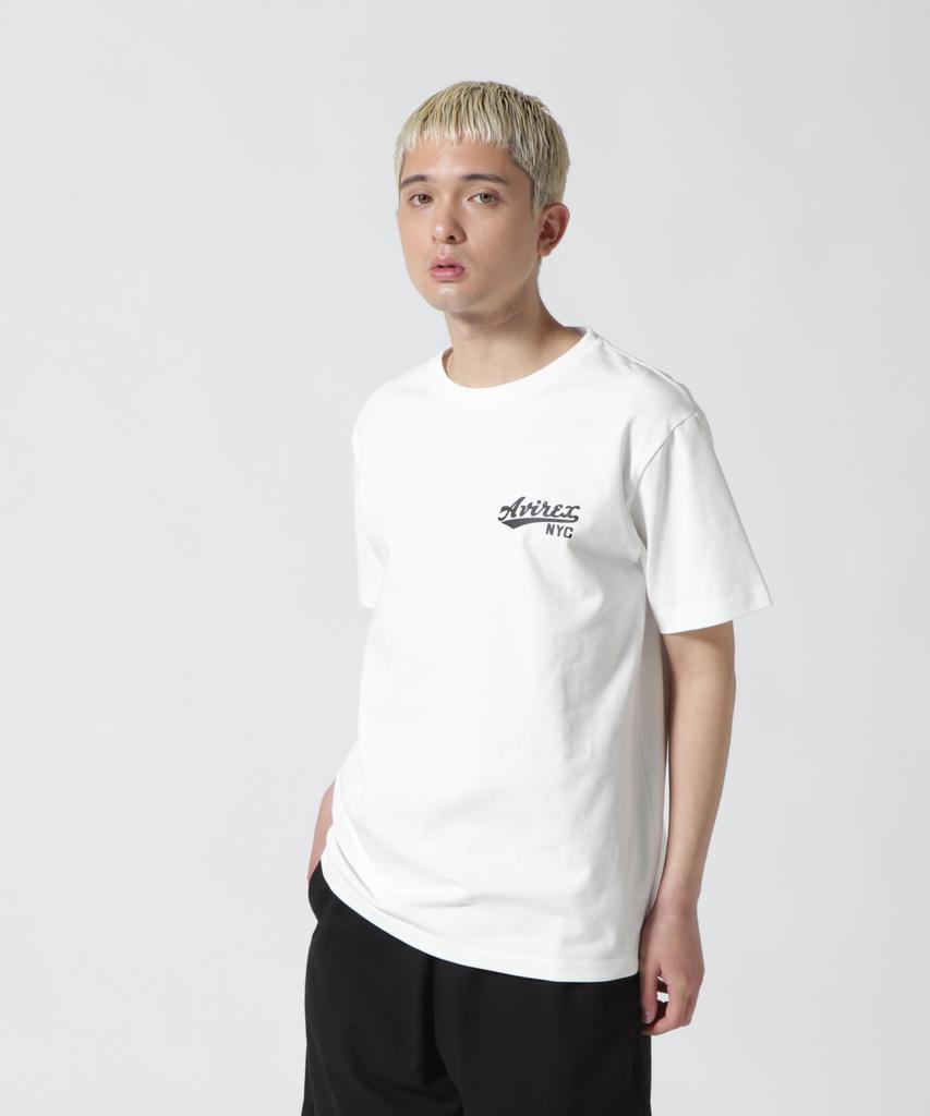 AVIREX S/S CREW NECK T-SHIRT STAR SPANGLED BANNER 783-7134086 men's M off white