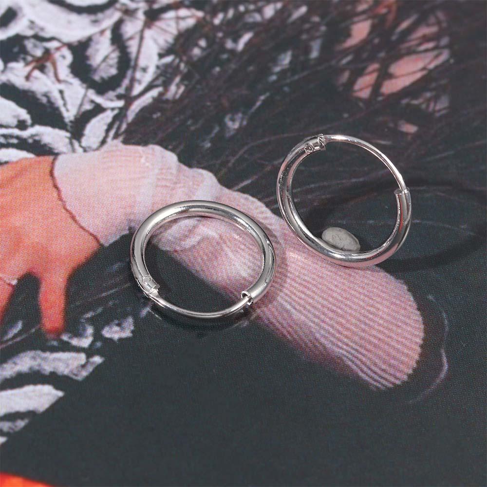 Женские Креативные Серебряные 3 Размера Маленький Круг Золотой Хип-Хоп Круглые Серьги Модные Украшения Серьги-Кольца