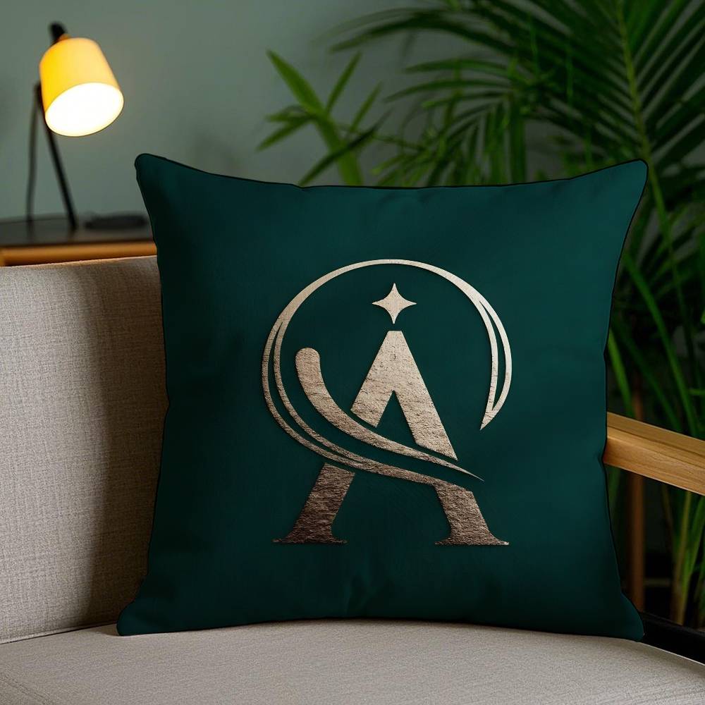 Simple Letter Design AU Pillow Case Anti-dustmite Pillowcase Invisible Zipper Silky Short Plush Sofa Cushion Cover