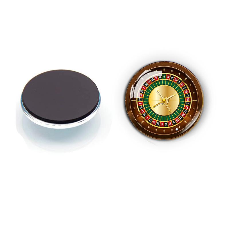 Casino Roulette Wheel Fridge Magnet, Time Gem Gambling Decor Soft Magnetic 30mm