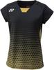 Рубашка с коротким рукавом Game Shirt S [YONEX] (Приталенная рубашка) Женский черный/золотой (184)