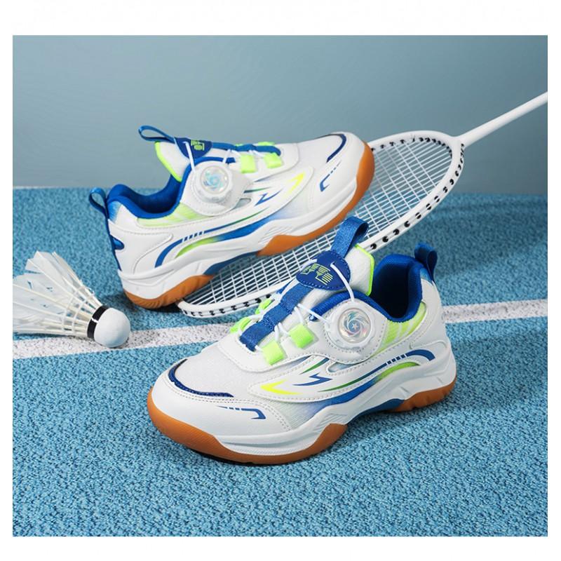 Kids Badminton Shoes Boys Girls - Lightweight Training Competition Sneakers With Adjustable Dial Synthetic Upper