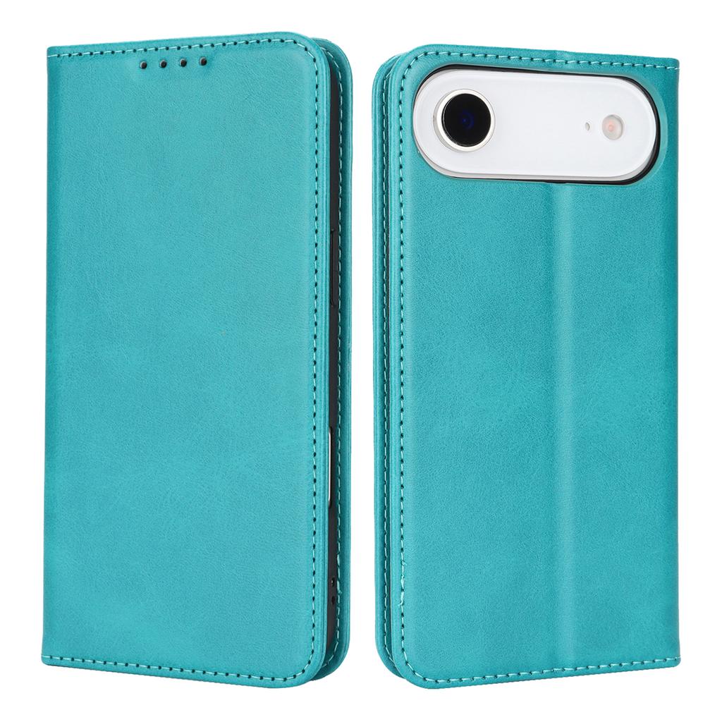 For iPhone 17 Air Case PU Leather Calf Textured Magnetic Closing Smart Phone Cover