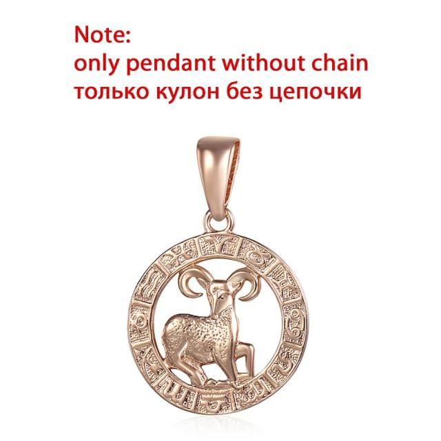 Trendsmax 12 знаков зодиака созвездия подвески ожерелья для женщин мужчин розовое золото 585 пробы мужские ювелирные изделия модные подарки на день рождения GPM16